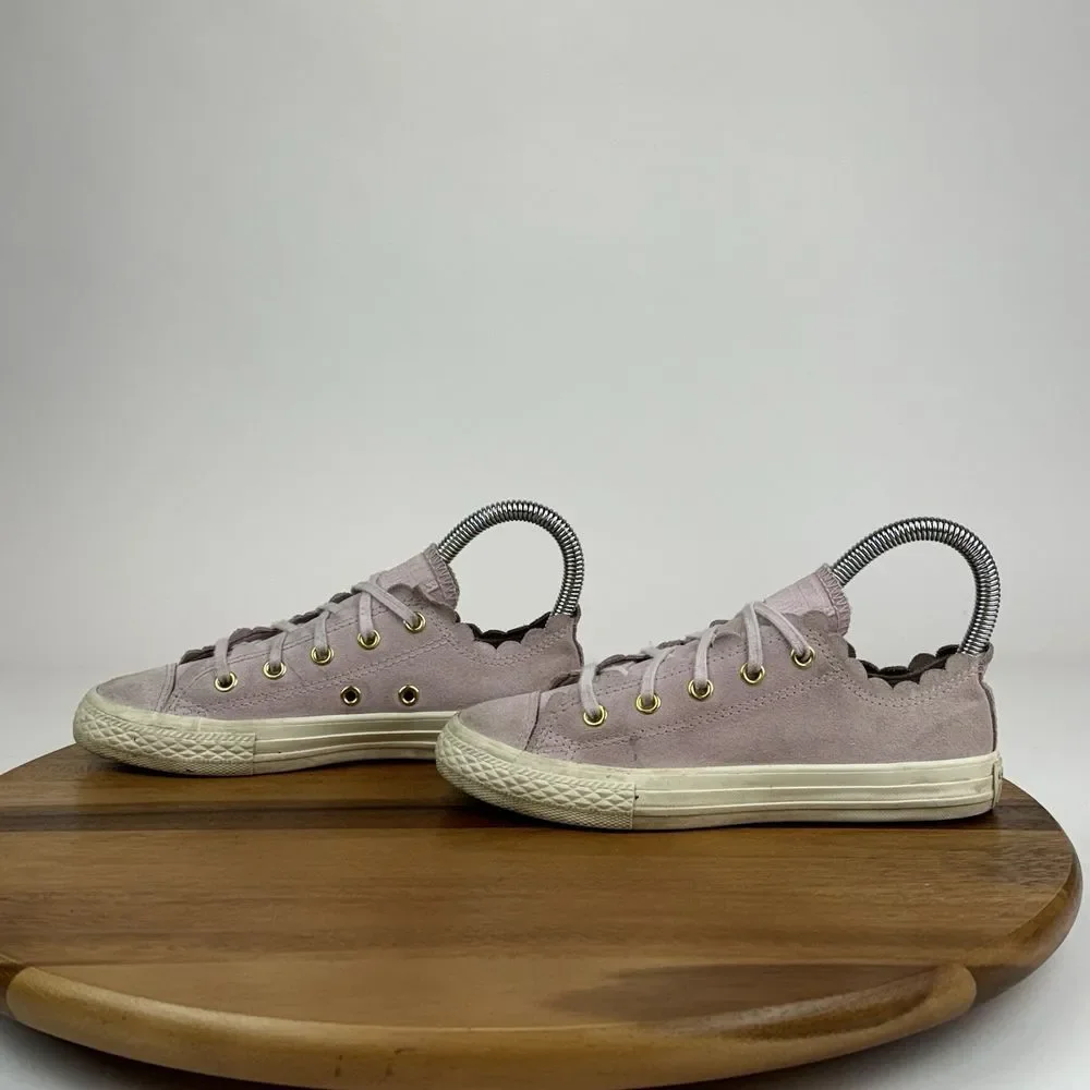 Big Kids Girls Converse Chuck Taylor All Star Frilly Thrills Pink Shoes Size 1 Y